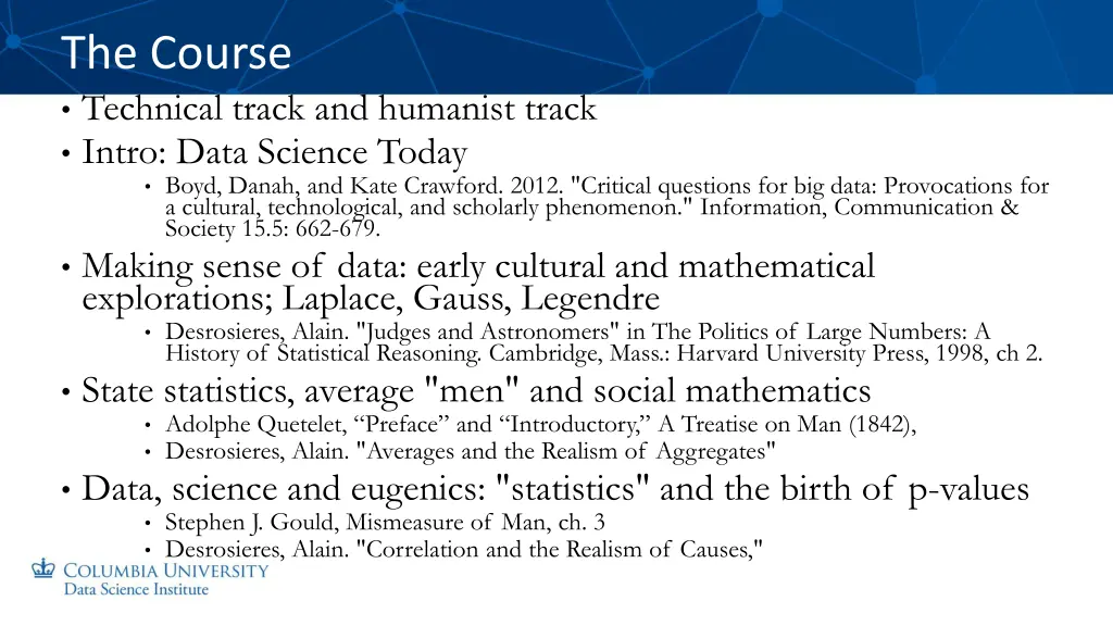 the course technical track and humanist track