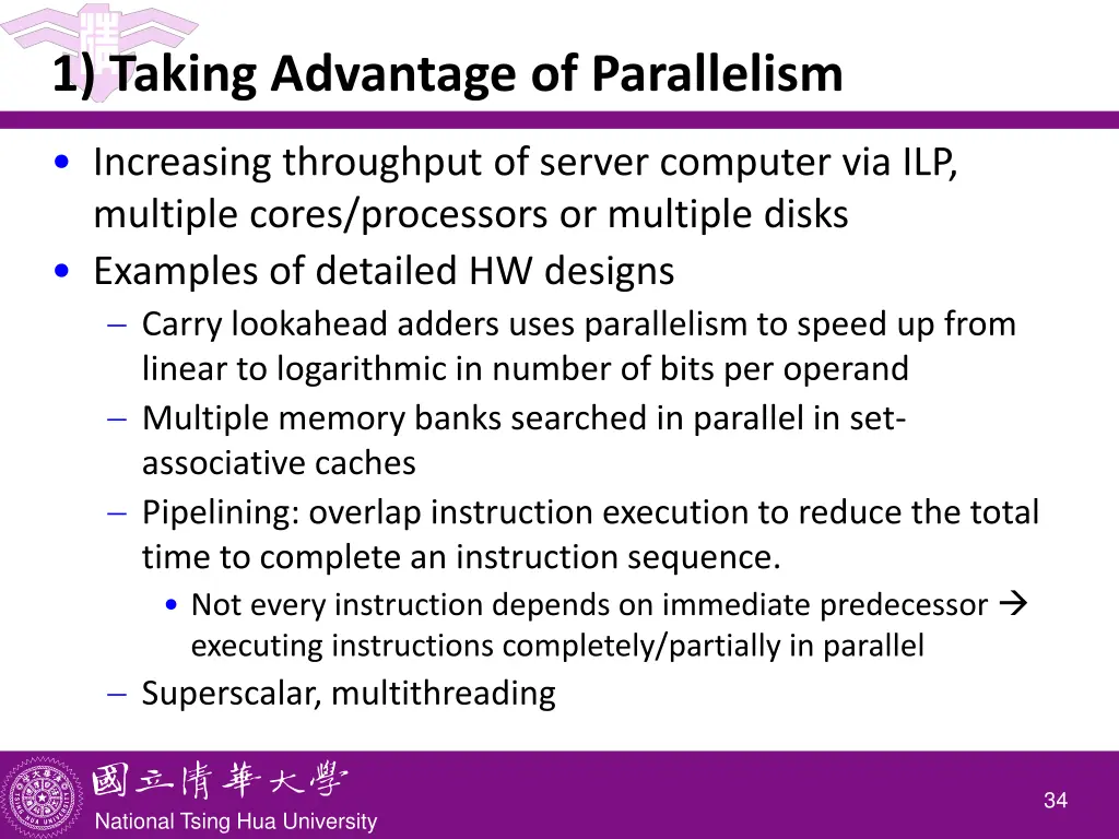 1 taking advantage of parallelism