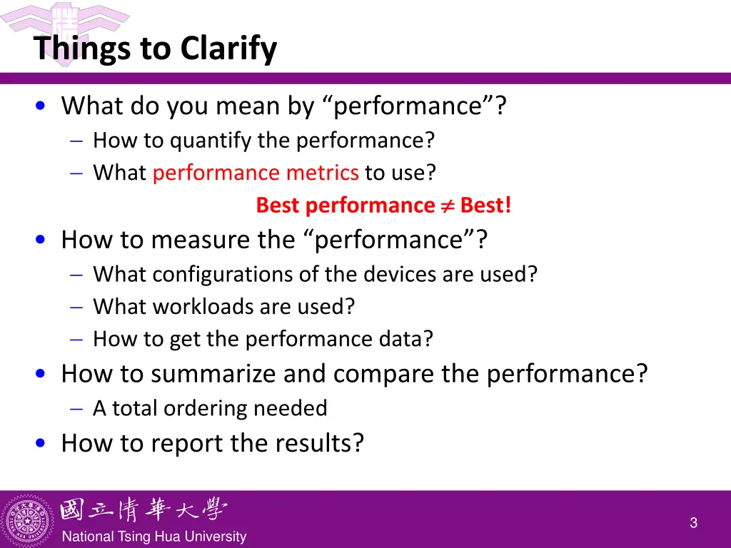 things to clarify