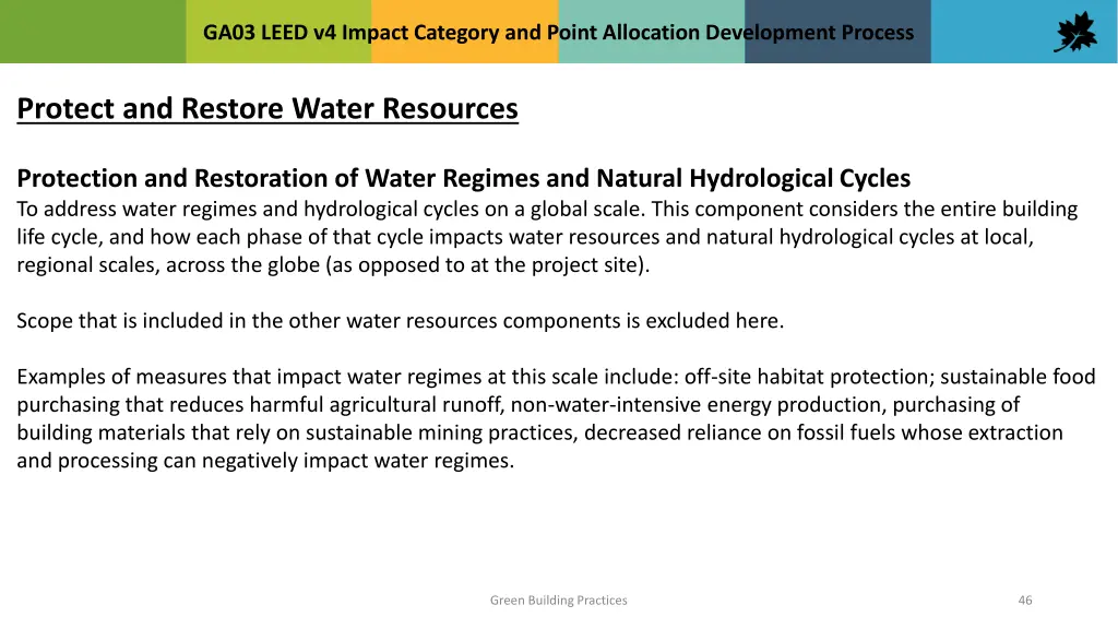 ga03 leed v4 impact category and point allocation 45
