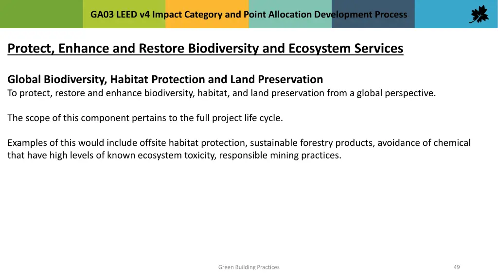 ga03 leed v4 impact category and point allocation 48