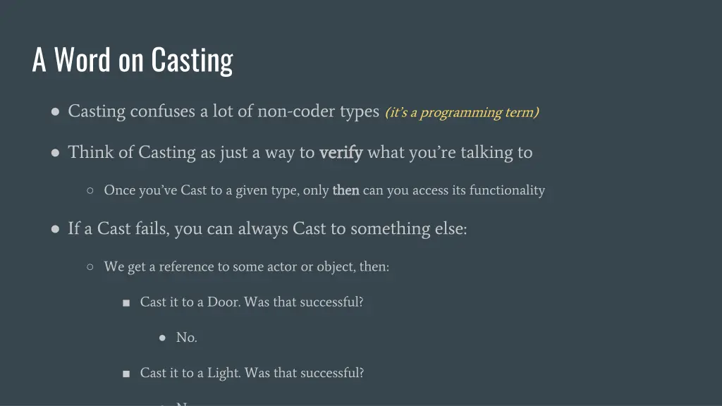 a word on casting