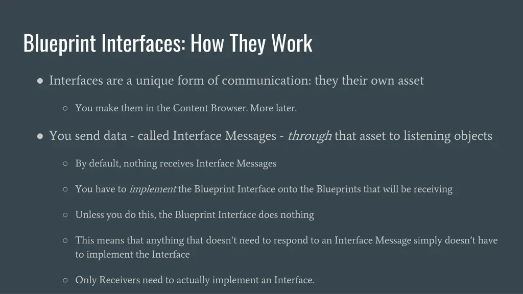 blueprint interfaces how they work