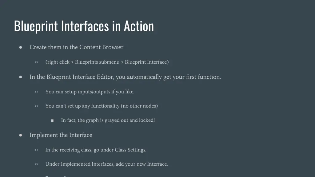 blueprint interfaces in action