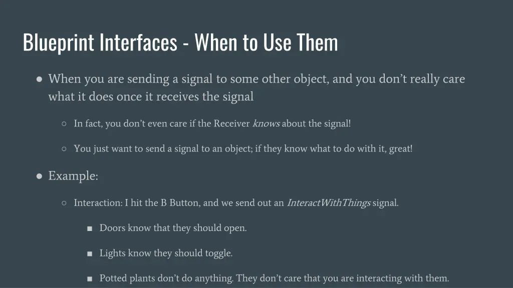 blueprint interfaces when to use them
