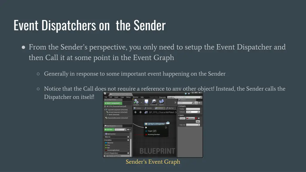 event dispatchers on the sender