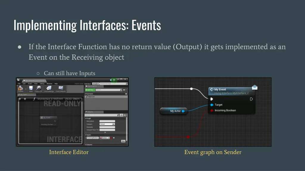 implementing interfaces events
