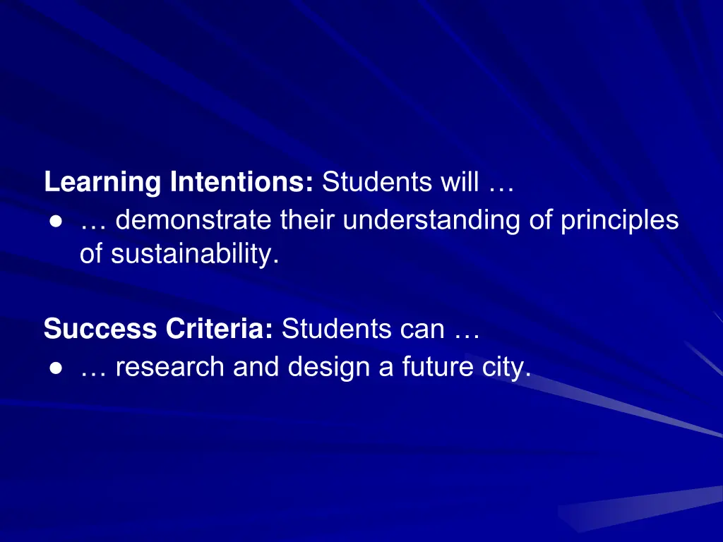 learning intentions students will demonstrate