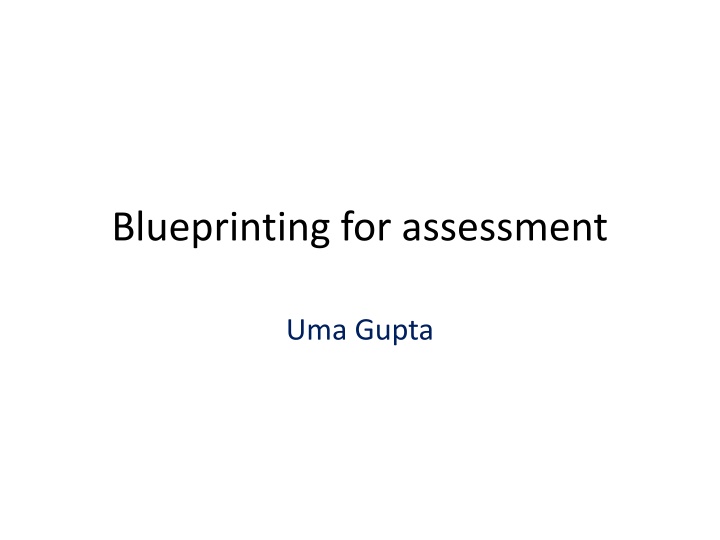 blueprinting for assessment