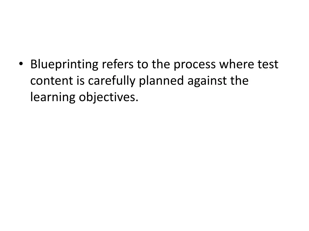 blueprinting refers to the process where test