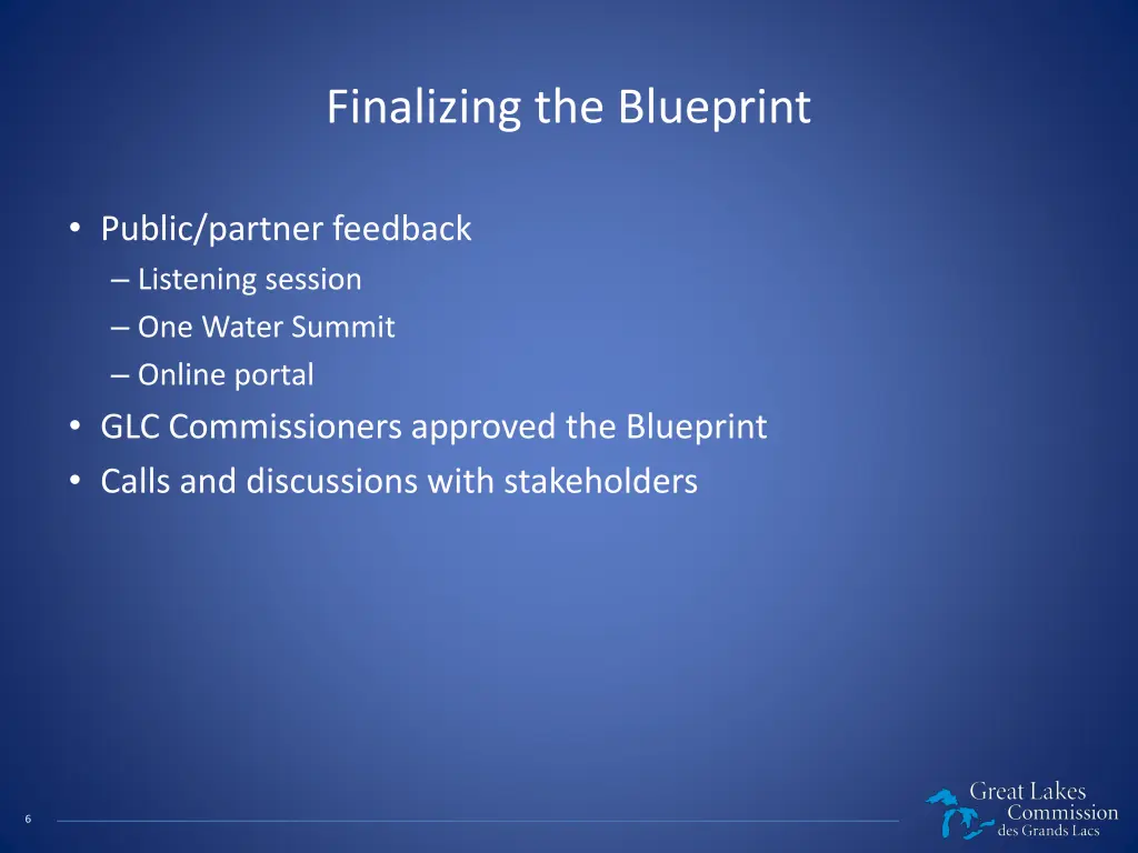 finalizing the blueprint