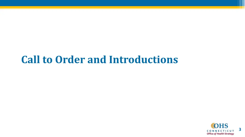 call to order and introductions
