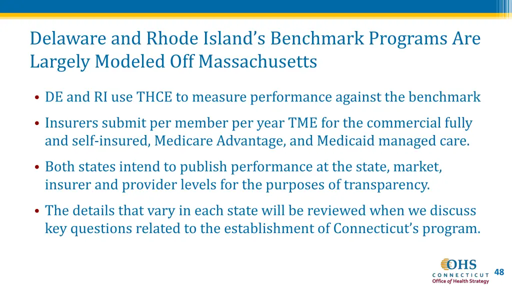 delaware and rhode island s benchmark programs