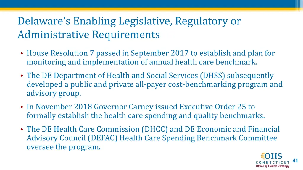delaware s enabling legislative regulatory