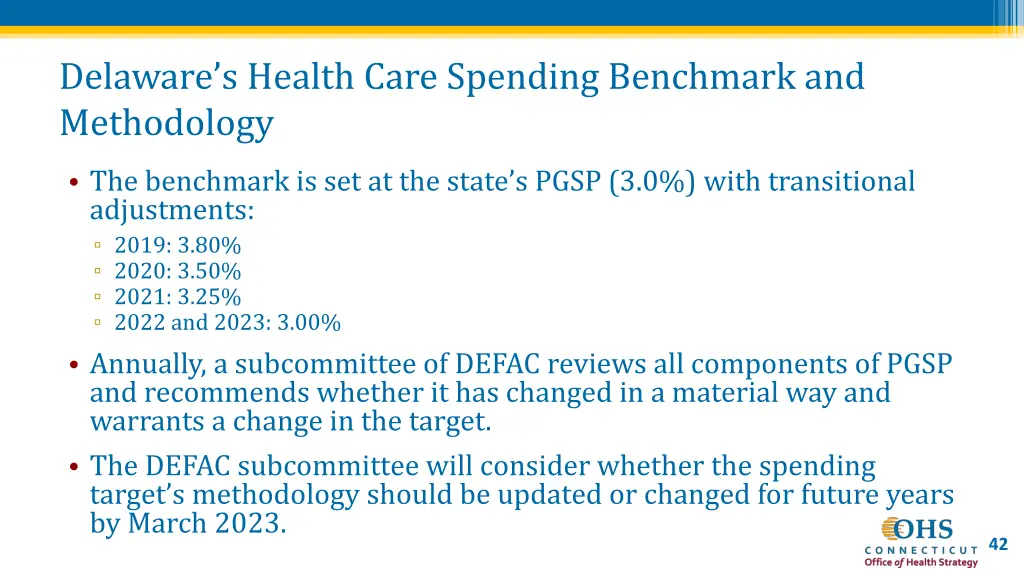 delaware s health care spending benchmark