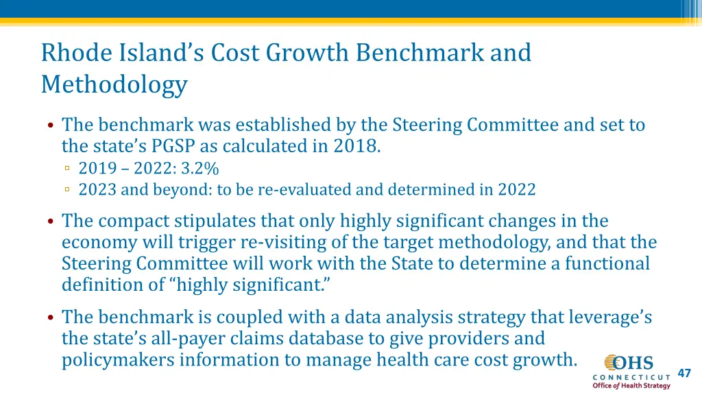 rhode island s cost growth benchmark