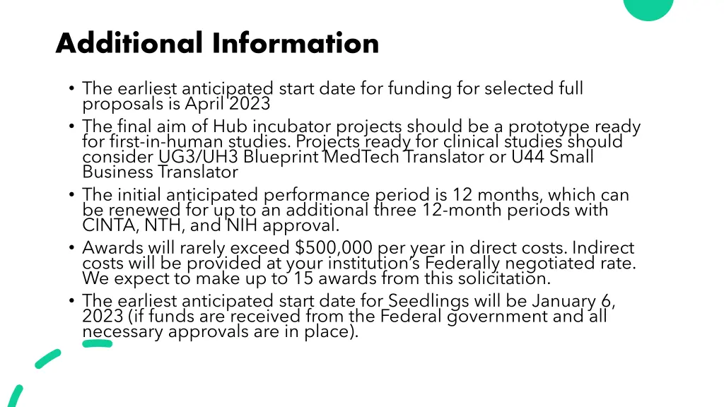 additional information