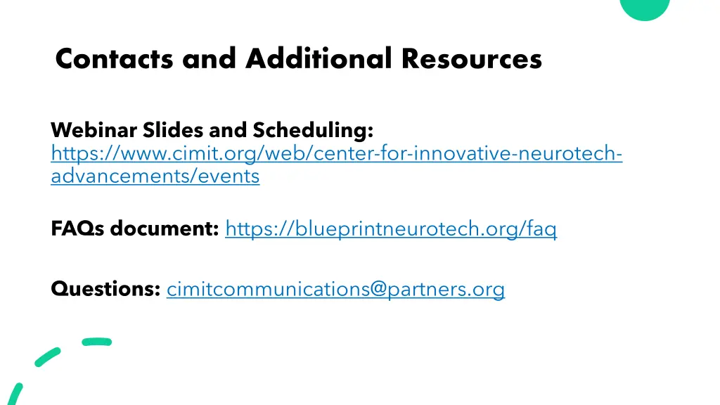contacts and additional resources