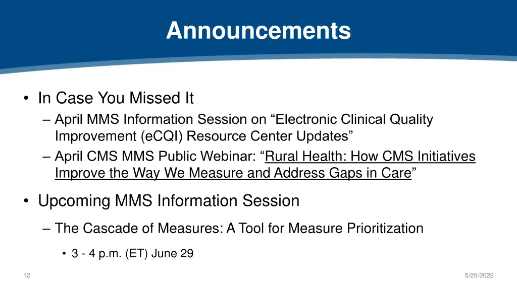 announcements