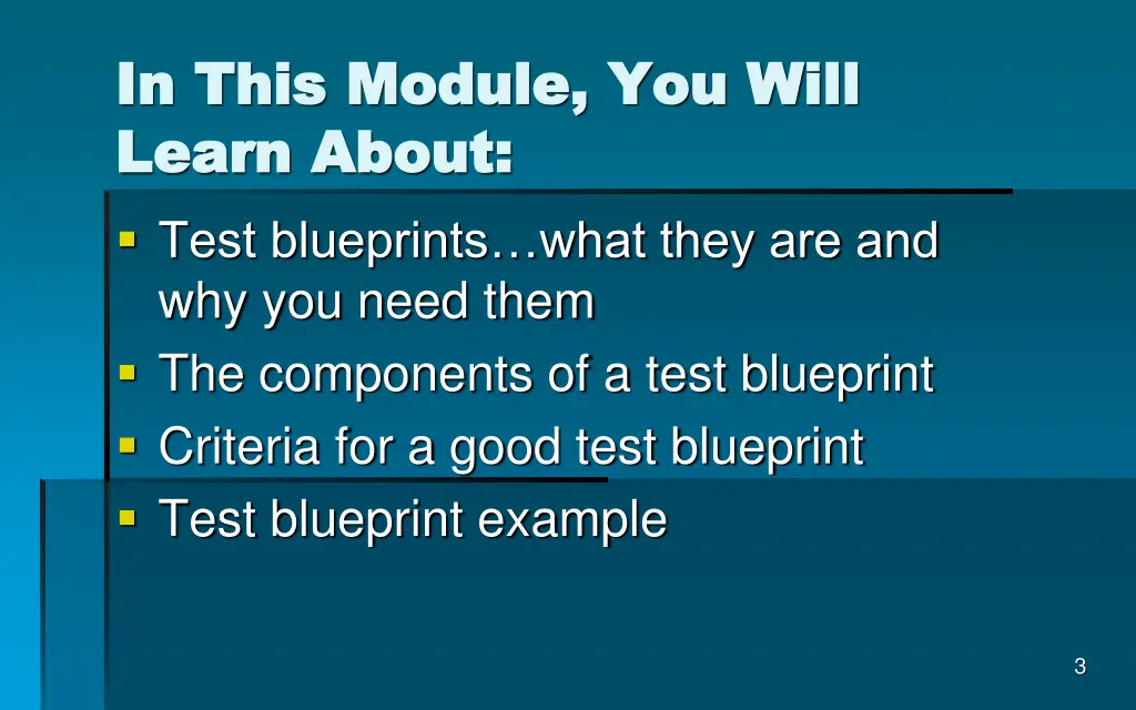 in this module you will in this module you will