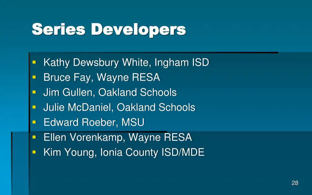 series developers series developers