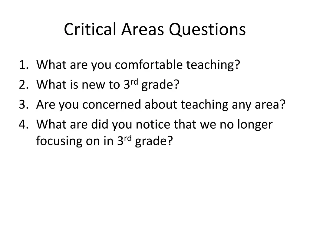 critical areas questions