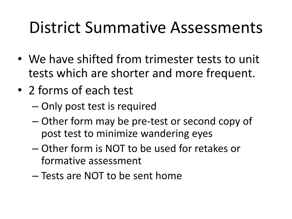 district summative assessments