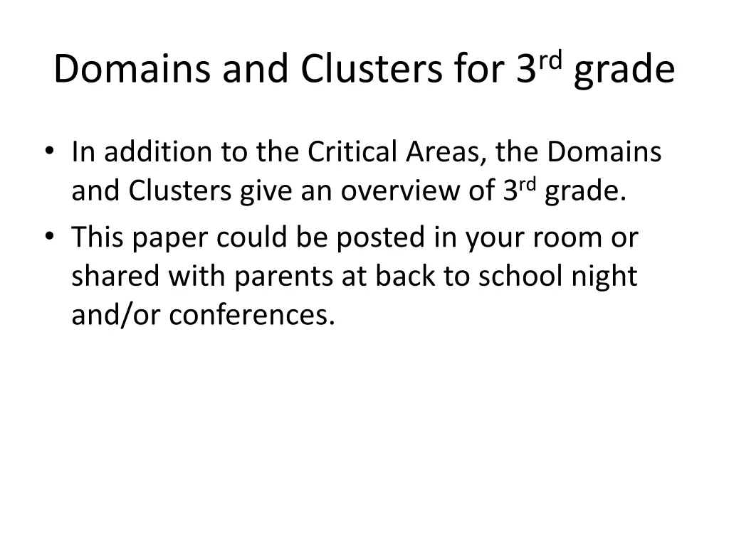 domains and clusters for 3 rd grade
