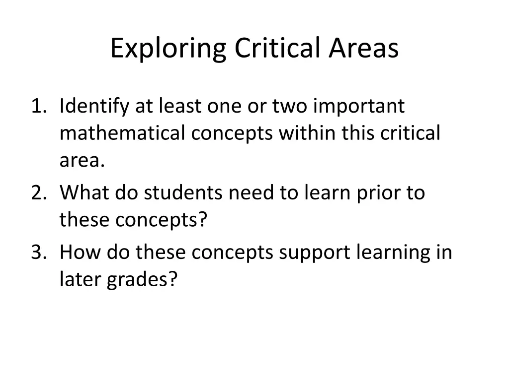 exploring critical areas