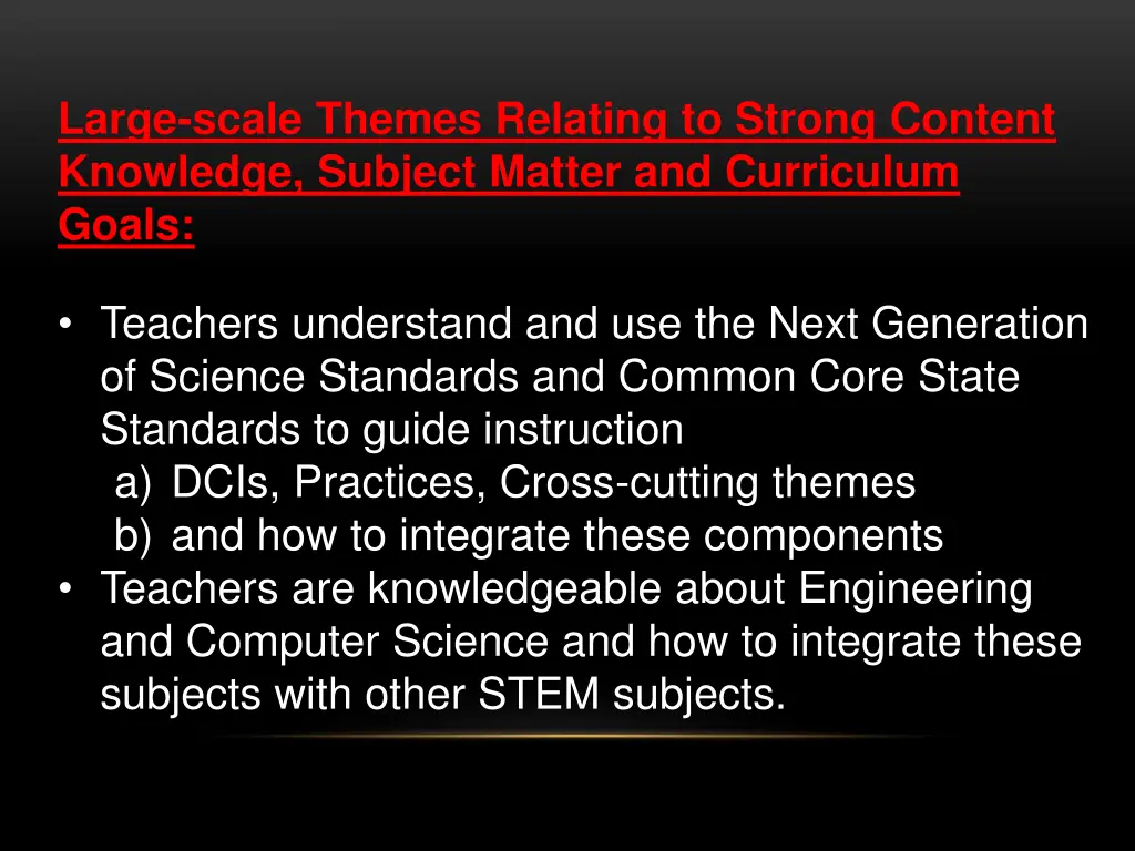 large scale themes relating to strong content