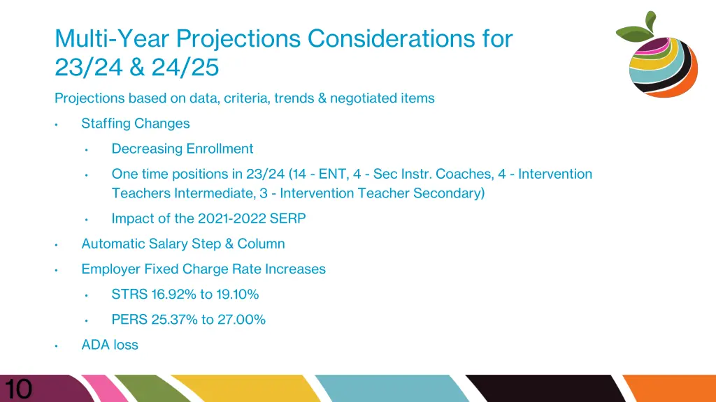 multi year projections considerations 1