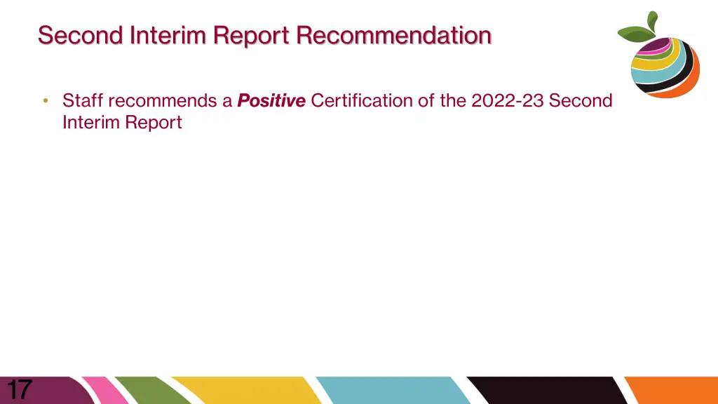 second interim report recommendation