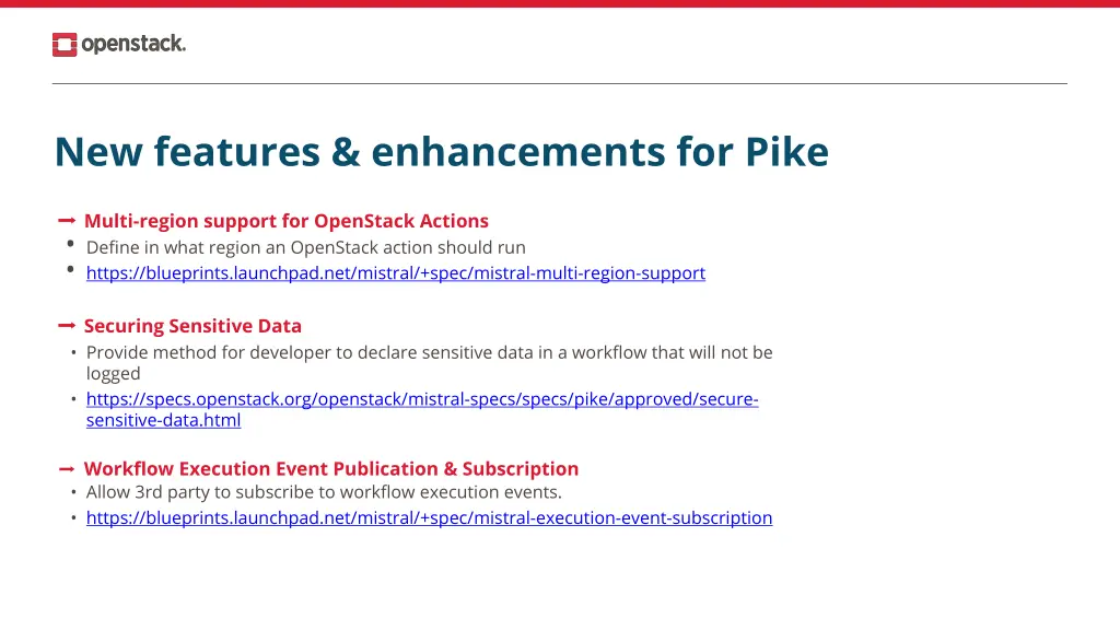 new features enhancements for pike 1