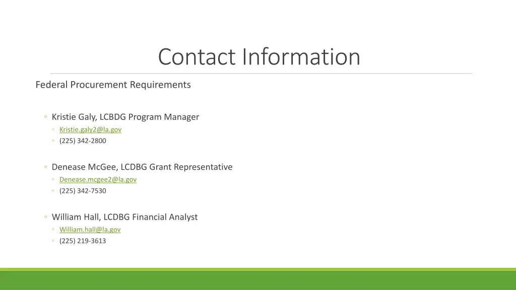 contact information
