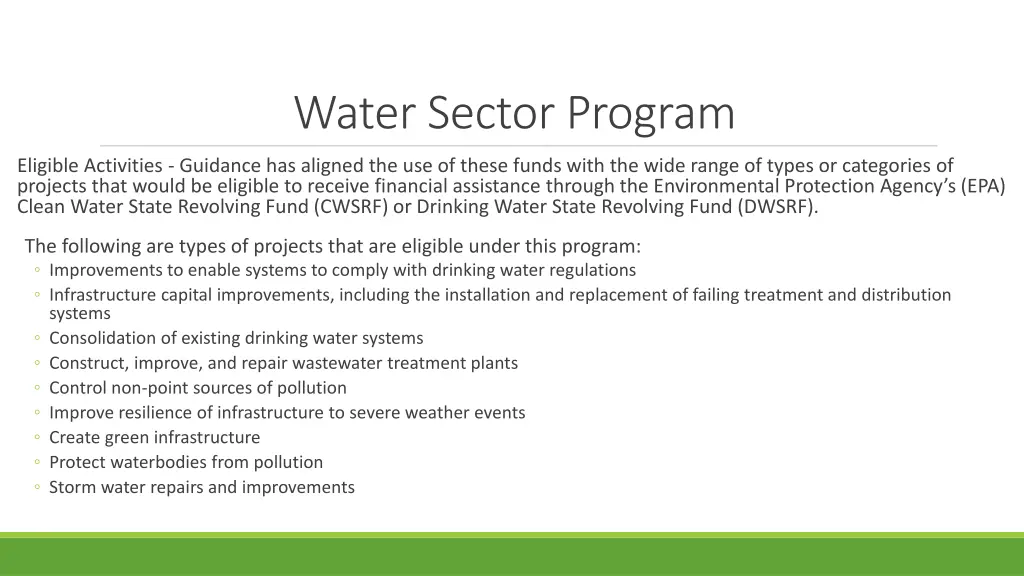 water sector program 1