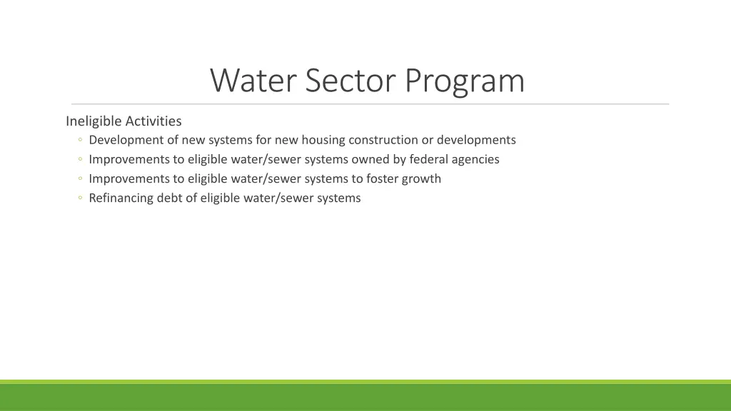 water sector program 2