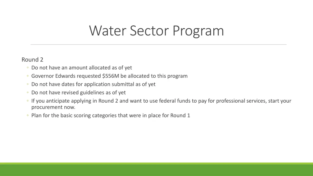 water sector program 6