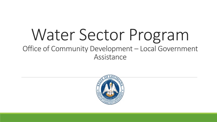 water sector program office of community
