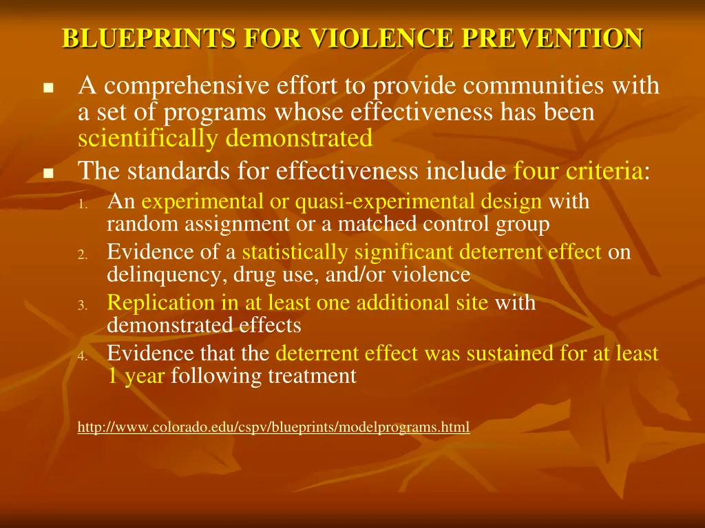 blueprints for violence prevention