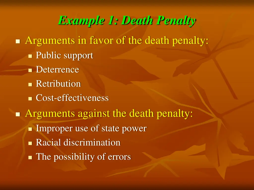 example 1 death penalty