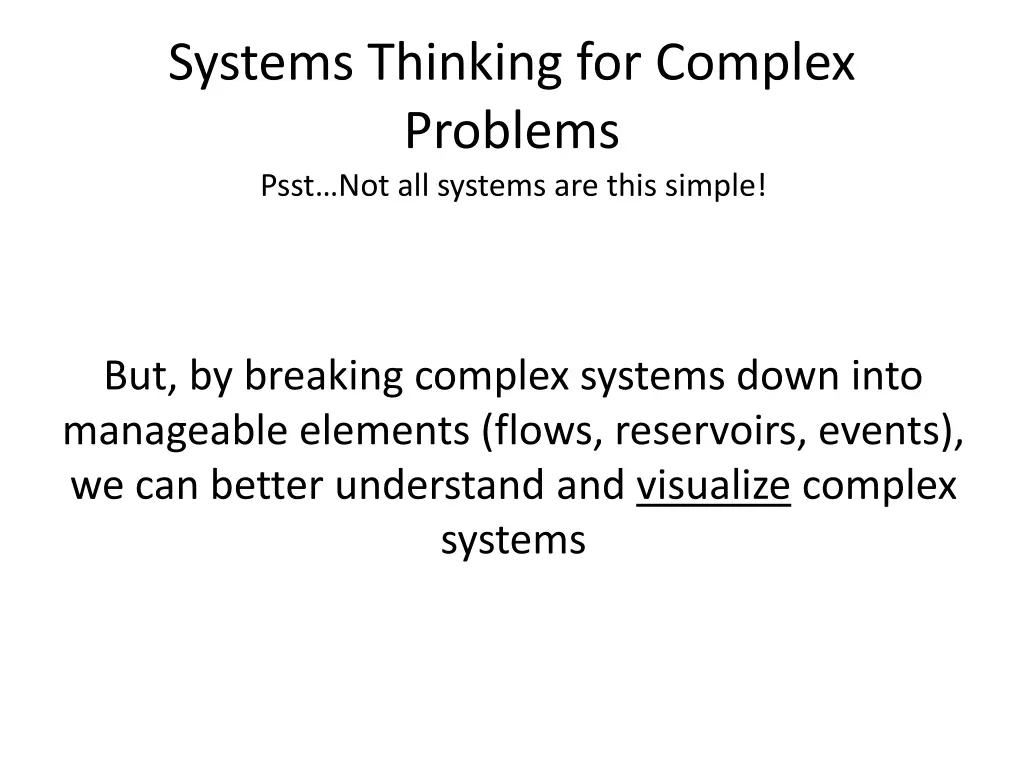 systems thinking for complex problems psst