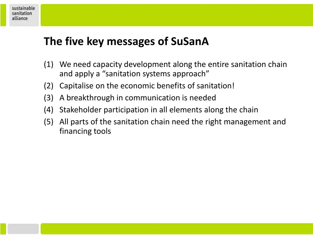 the five key messages of susana