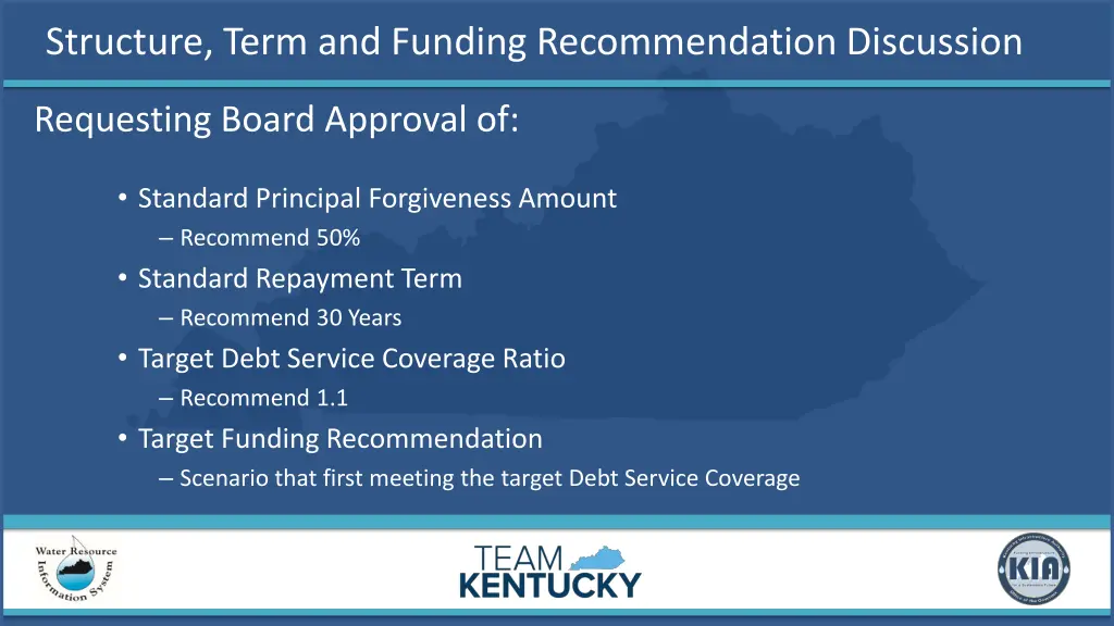 structure term and funding recommendation