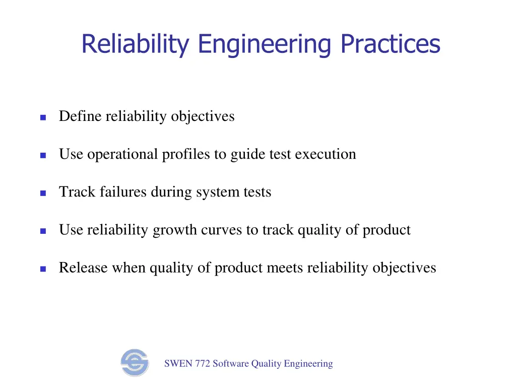 reliability engineering practices