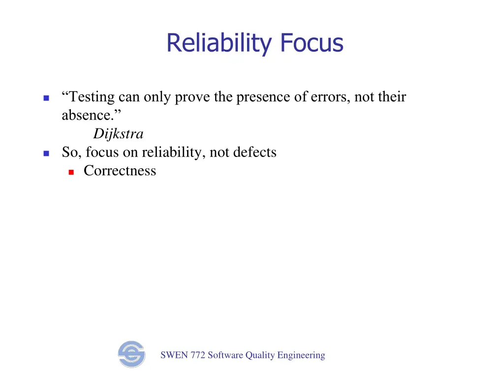 reliability focus