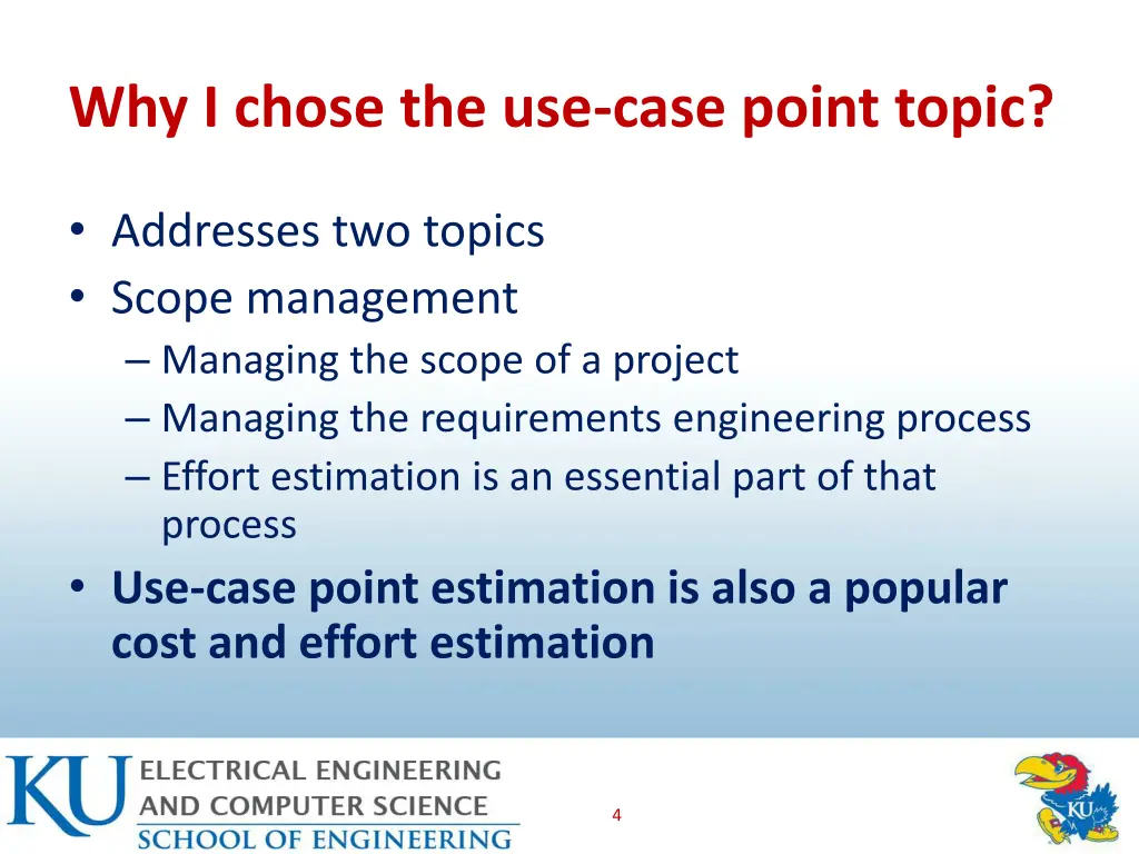 why i chose the use case point topic