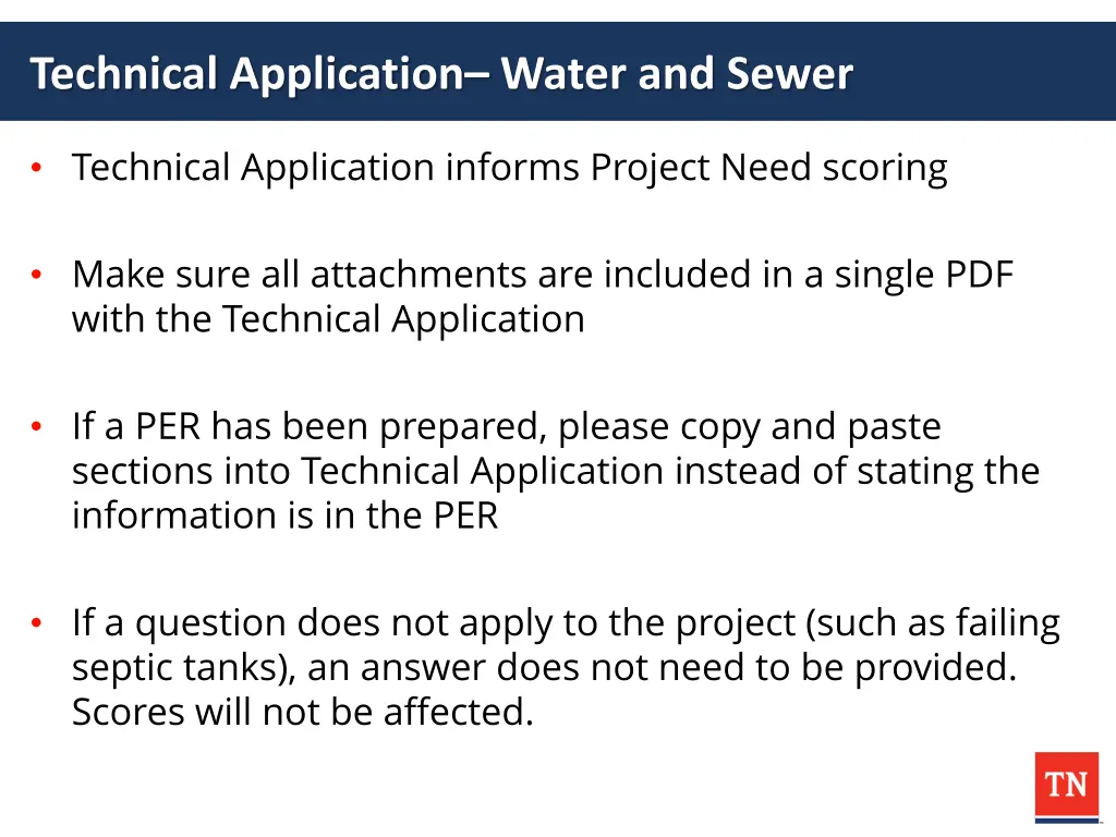 technical application water and sewer