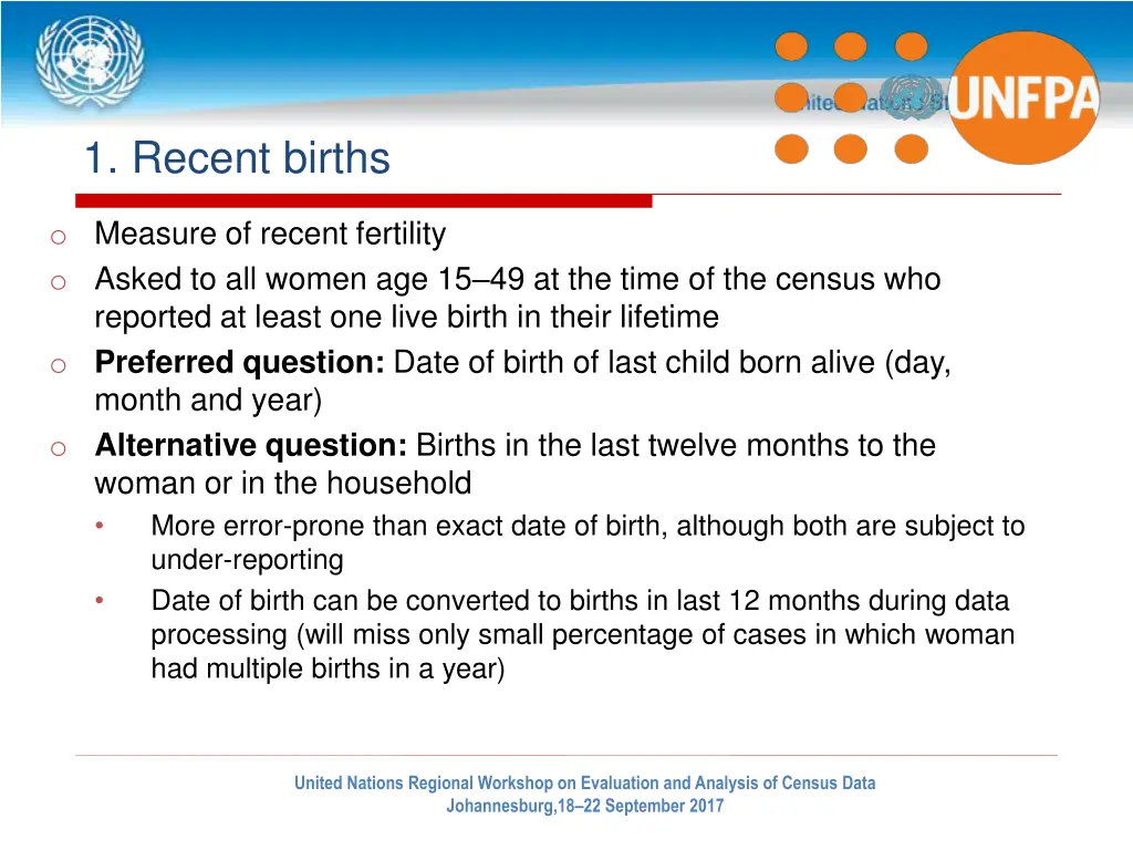 1 recent births