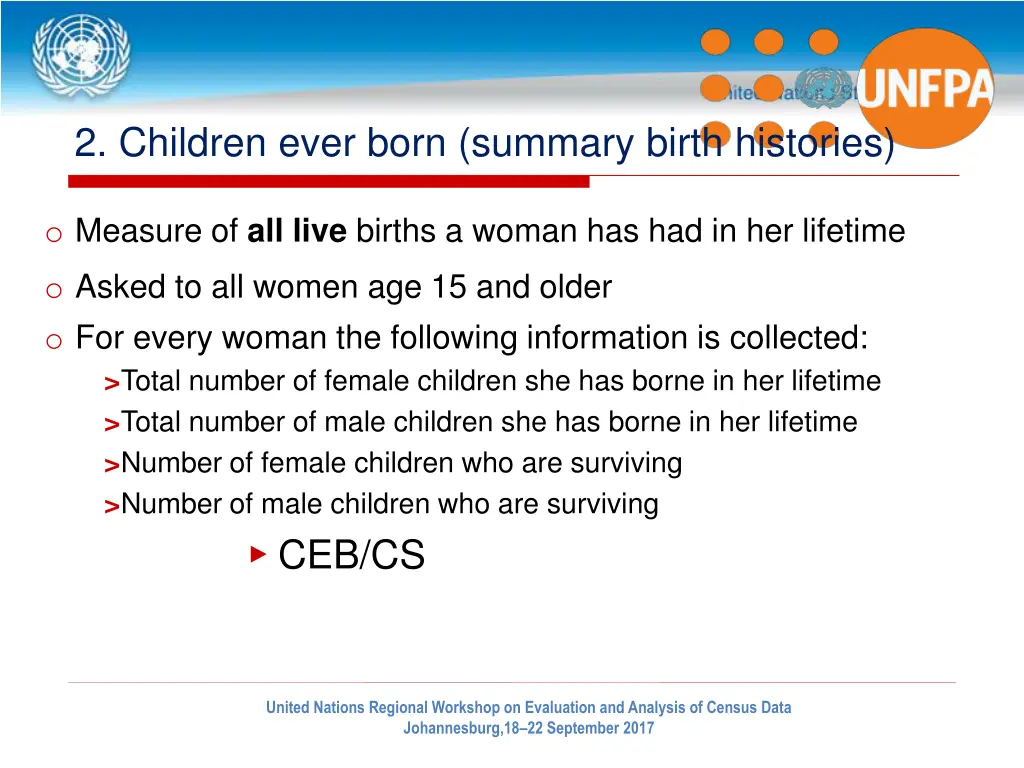 2 children ever born summary birth histories