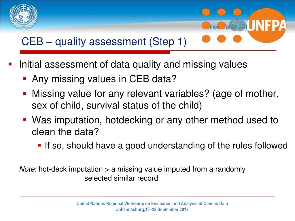 ceb quality assessment step 1